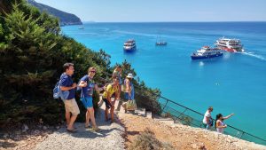 Foto di gruppo a Porto katsiki a Lefkada