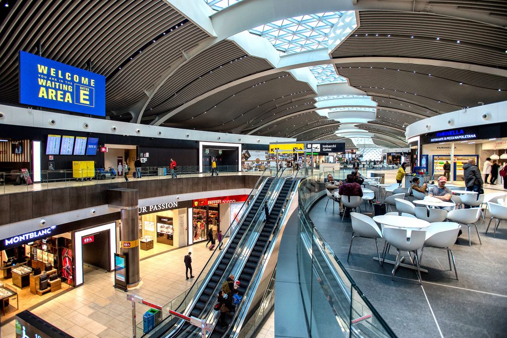 interno aeroporto di Roma Fiumicino, nuovo terminal E