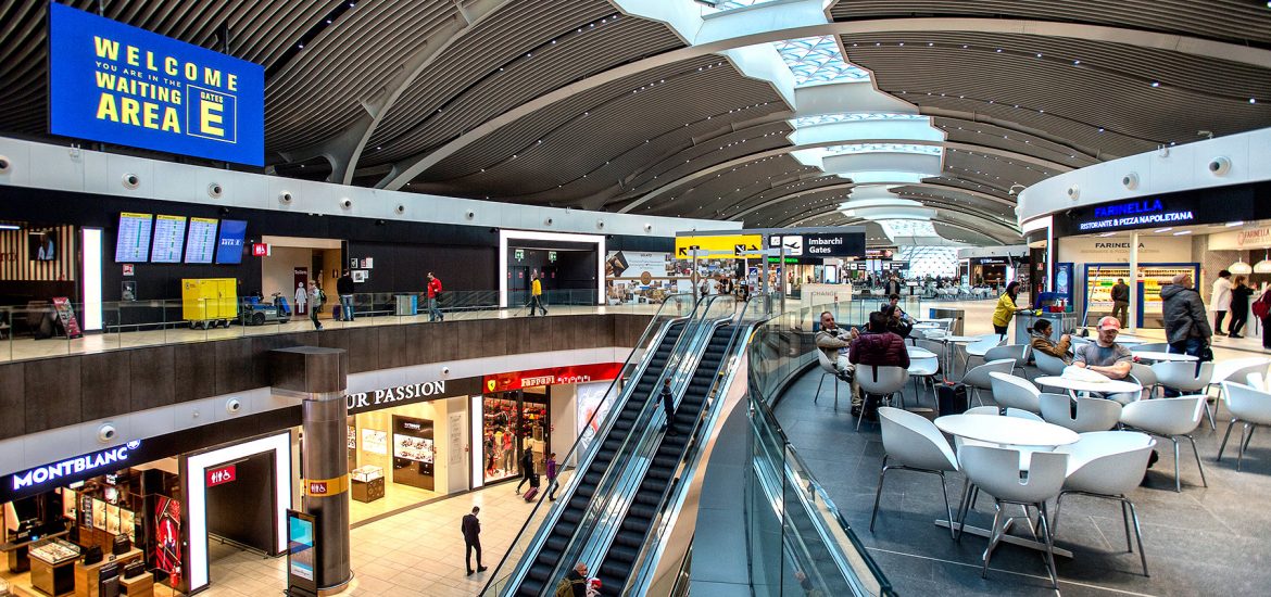 interno aeroporto di Roma Fiumicino, nuovo terminal E